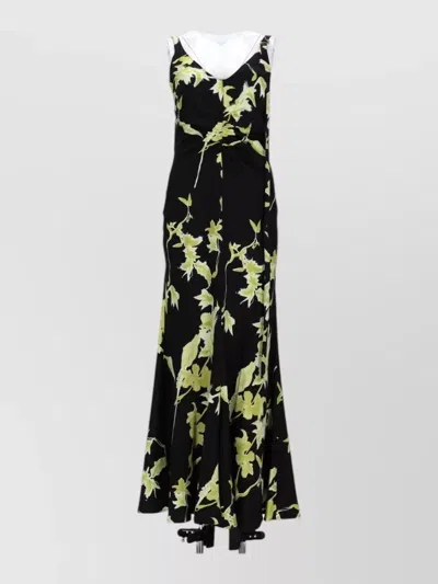 Sportmax Floral Stretch Satin Maxi Dress In Multi
