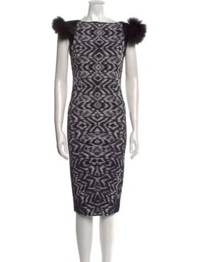 Pre-owned Sportmax Printed Midi Length Dress In Black