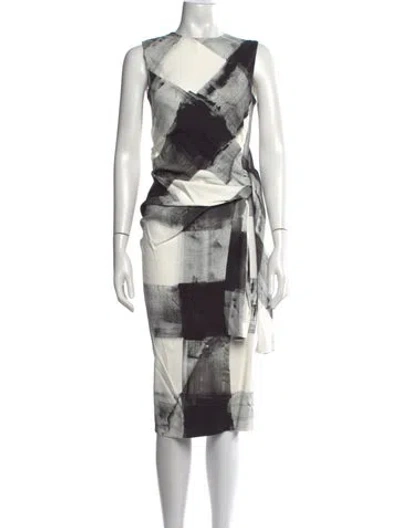 Pre-owned Sportmax Printed Midi Length Dress In Multi