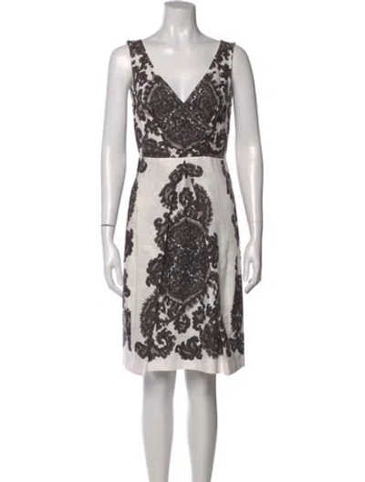 Pre-owned Sportmax Printed Mini Dress In Brown