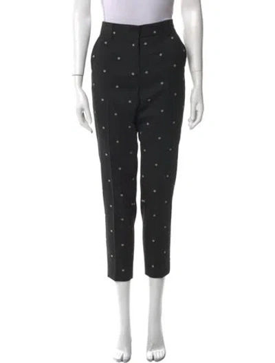 Pre-owned Sportmax Printed Skinny Leg Pants In Black