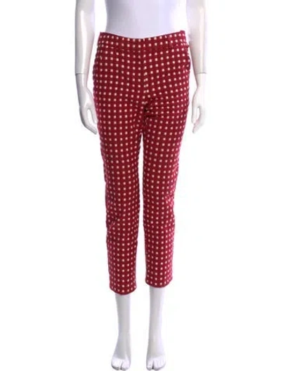 Pre-owned Sportmax Printed Straight Leg Pants In Red