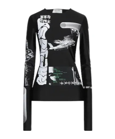 Sportmax Printed Stretch T-shirt In Black