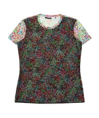 Sportmax Printed T-shirt With Round Neck In Multicolor