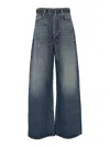 Sportmax Procida Oversized Jeans In Denim With Belt In Multi