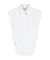 Sportmax Sleeveless Shirt In Pure Cotton In White
