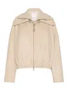 Sportmax Pure Wool Bomber Jacket With Removable Front Insert In Neutral
