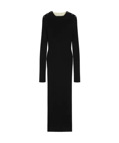 Sportmax Pure Wool Knit Dress In Black