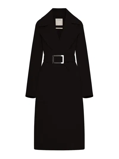Sportmax Pure Wool Robe Coat In Black
