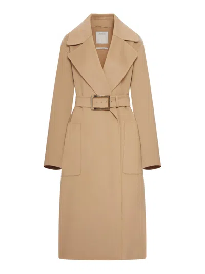 Sportmax Pure Wool Robe Coat In Nude