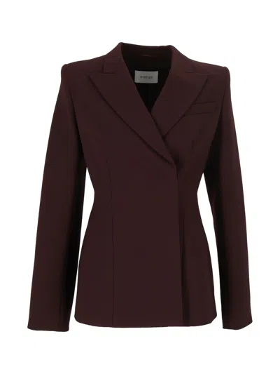 Sportmax Purple Ciocca Structured Fitted Back Vent Blazer In Red