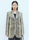 SPORTMAX PYTHON-PRINT OVERSIZED LEATHER BLAZER