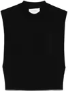 Sportmax Women Sleeveless Wool And Silk Top In Black