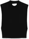 Sportmax Women Sleeveless Wool And Silk Top In 黑色