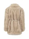 Sportmax Quilted Synthetic Jacket With Polyester Shell And Stretch Lining In Beige