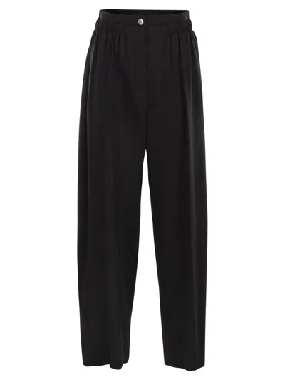 SPORTMAX QUITO - WIDE-LEG TROUSERS IN STRETCH WOOL
