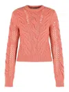 Sportmax Radio Crewneck Sweater With Wool Blend Braids In Multi