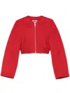 Sportmax Cropped Red Jacket With Ribbed Hem And Structured Sleeves