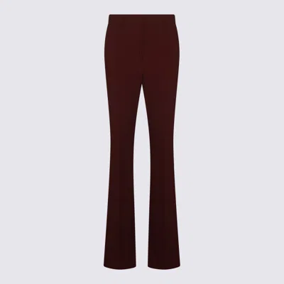 Sportmax Red Wool Febe Pants In Burgundy