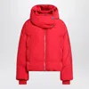 Sportmax Water-repellent Crinkled Red Puffer Jacket With Detachable Hood In Red