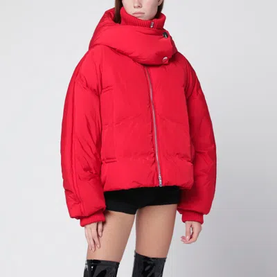 SPORTMAX SPORTMAX RED WATER-REPELLENT CROPPED DOWN JACKET