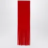 Sportmax Red Wool Scarf With Fringes In Red