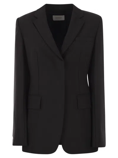 Sportmax Refined Black Stretch Wool Blazer With Tailored Silhouette