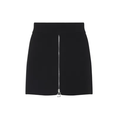 Sportmax Refolo Mini Skirt In Wool And Cashmere In Black