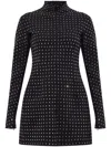 Sportmax Rhinestone-embellished Jersey Minidress In Black