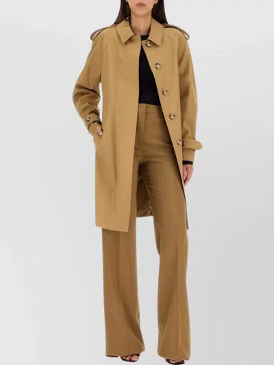 Sportmax Regular Fit Trench Coat Featuring Button Fastening In Brown