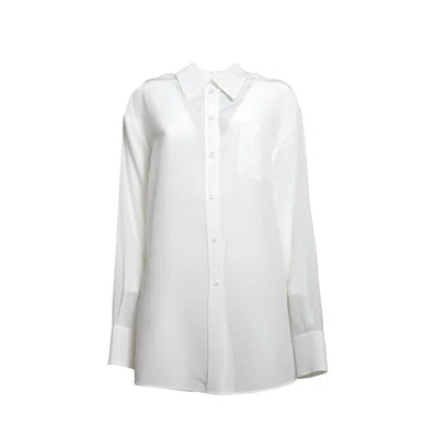 Sportmax Relaxed-fit White Silk Crêpe De Chine Blouse
