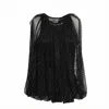 Sportmax Relaxed-fit Mesh Top With Crystal Embellishments In Black