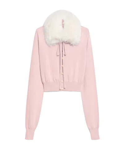 Sportmax Removable Neckline Wool Cardigan In Nude