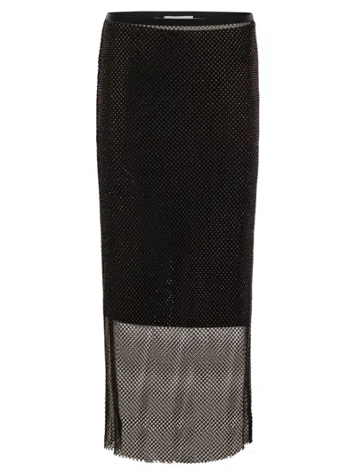 Sportmax Rete Longuette With Rhinestones In Black
