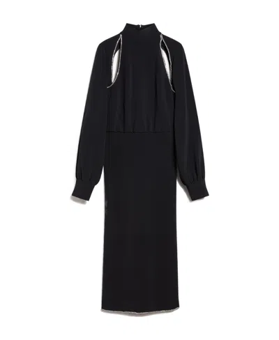 Sportmax Rhinestone Detail Hollow Dress In Black