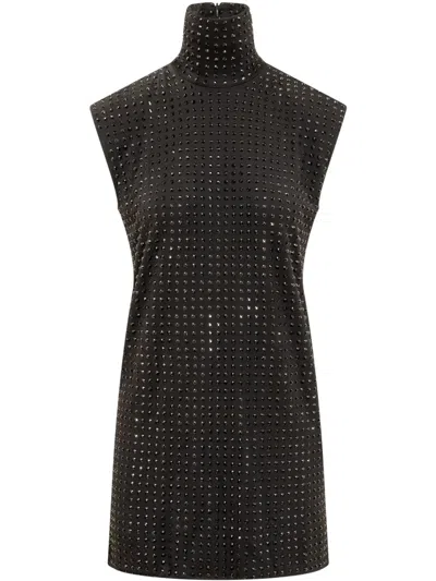 Sportmax Rhinestone-embellished Dress In Black