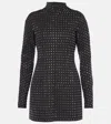 Sportmax Rhinestone-embellished Jersey Minidress In Black