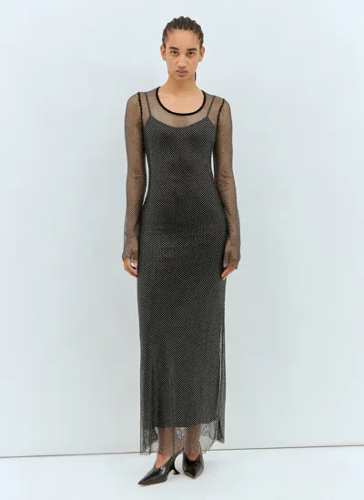 SPORTMAX RHINESTONE TULLE MAXI DRESS