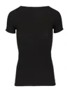 Sportmax Ribbed Cotton T-shirt Tops Black