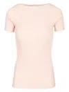 Sportmax Ribbed Cotton T-shirt Tops Rose