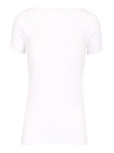 Sportmax Ribbed Cotton T-shirt Tops White