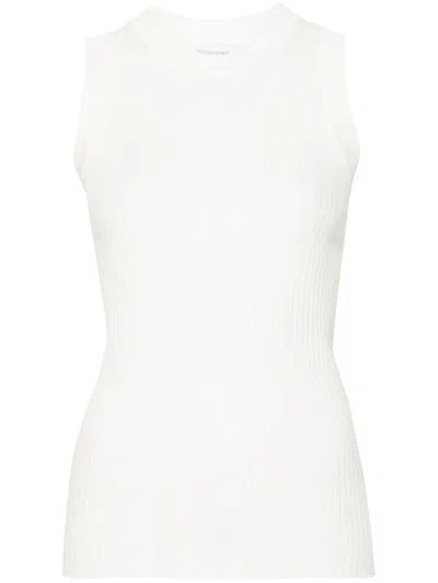 Sportmax Toledo Crewneck Sleeveless Knitted Top In White