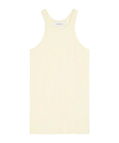 Sportmax Ribbed Cotton-blend Tank Top In Yellow