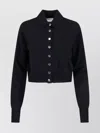 Sportmax Virgin Wool Cardigan With Classic Collar And Retro Charm In Blue