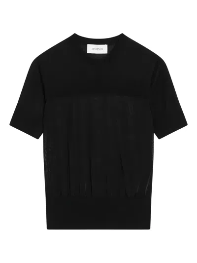 Sportmax Ribbed-hem T-shirt In Black