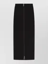 Sportmax Ribbed High Waist Midi Skirt With Slit In Brown
