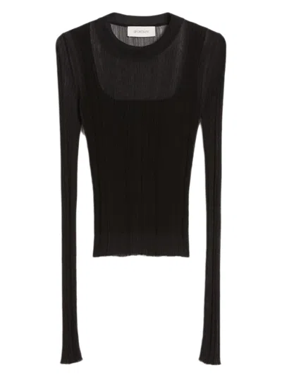 Sportmax Ribbed Knit Mini Tank Top Effect - Regular Fit In Black