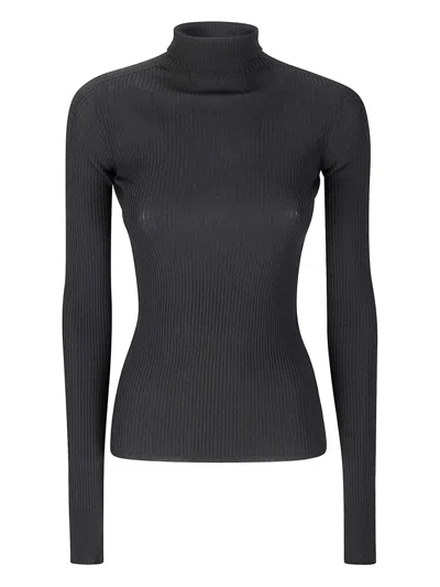 Sportmax Ribbed-knit Sweater In Black