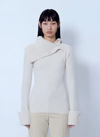 Sportmax Ribbed Knit Sweater In White
