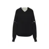 Sportmax Ribbed Knit Sweater With V-neckline In Black